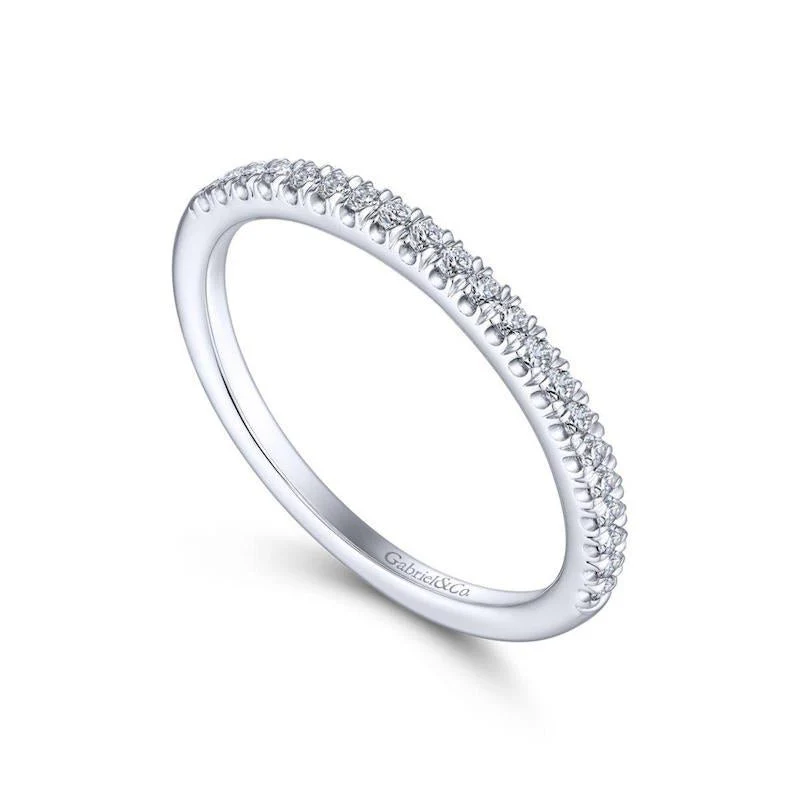 Gabriel & Co. 14k White Gold Contemporary Anniversary Wedding Band - Image 3