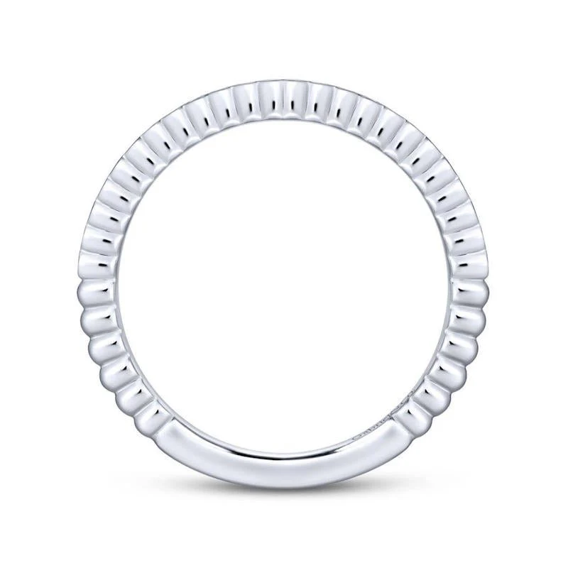 Gabriel & Co. 14k White Gold Contemporary Anniversary Wedding Band - Image 2