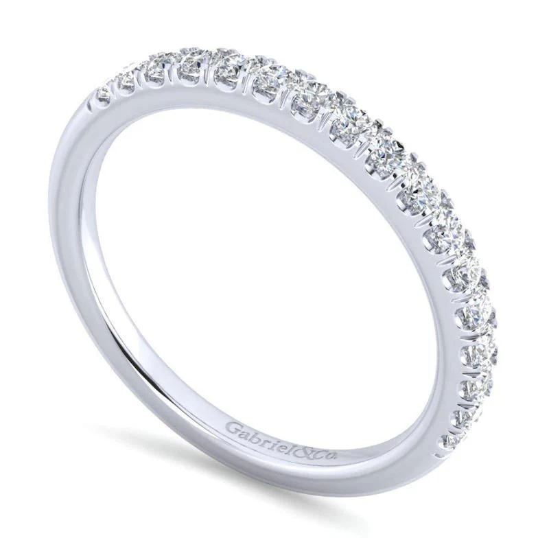 Gabriel & Co. 14k White Gold Contemporary Anniversary Wedding Band - Image 3