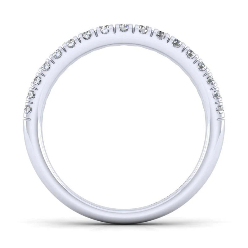 Gabriel & Co. 14k White Gold Contemporary Anniversary Wedding Band - Image 2
