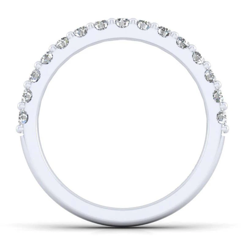 Gabriel & Co. 14k White Gold Contemporary Anniversary Wedding Band - Image 2