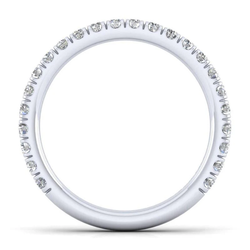Gabriel & Co. 14k White Gold Contemporary Anniversary Wedding Band - Image 2