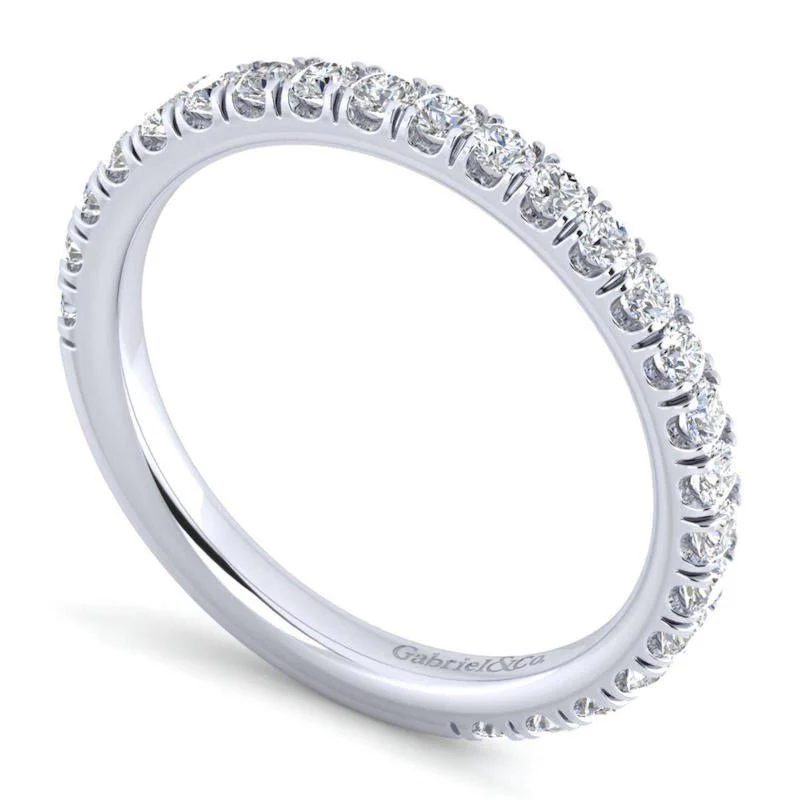 Gabriel & Co. 14k White Gold Contemporary Anniversary Wedding Band - Image 3