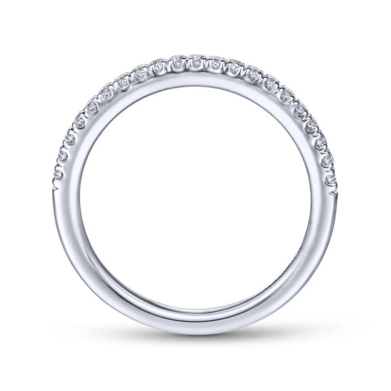 Gabriel & Co. 14k White Gold Contemporary Anniversary Wedding Band - Image 2