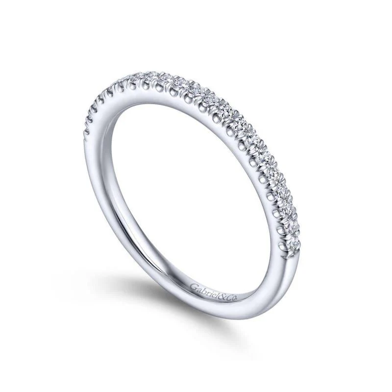 Gabriel & Co. 14k White Gold Contemporary Anniversary Wedding Band - Image 3
