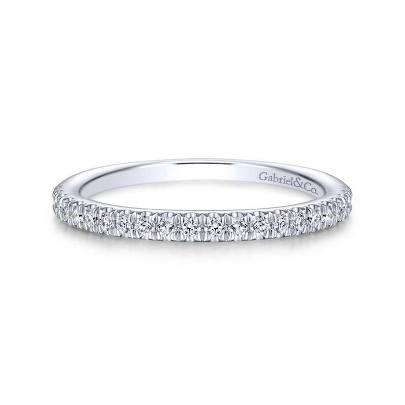 Gabriel & Co. 14k White Gold Contemporary Anniversary Wedding Band