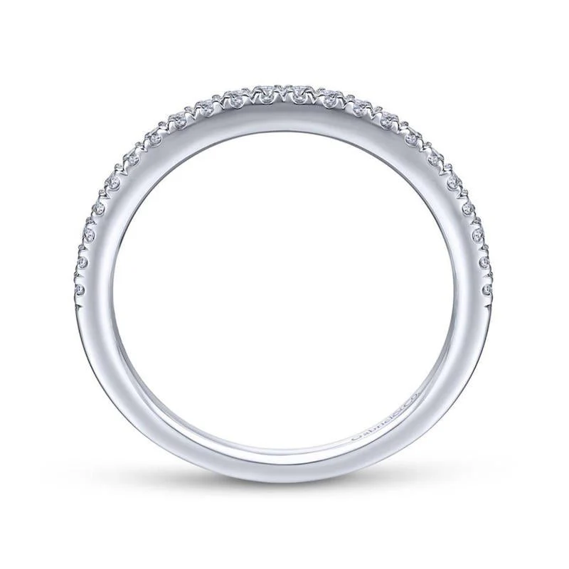 Gabriel & Co. 14k White Gold Contemporary Anniversary Wedding Band - Image 2