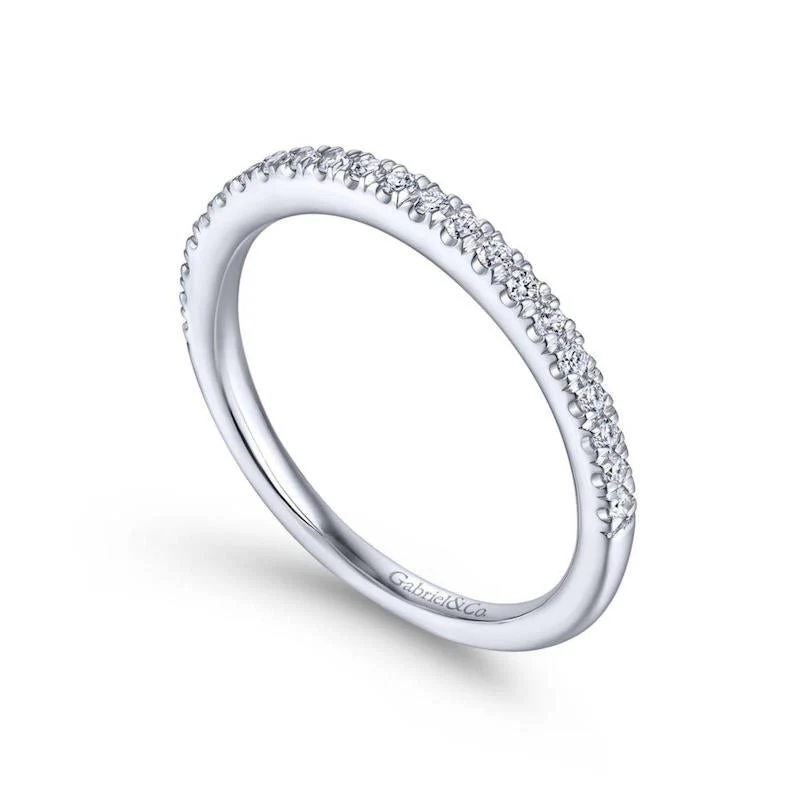 Gabriel & Co. 14k White Gold Contemporary Anniversary Wedding Band - Image 3