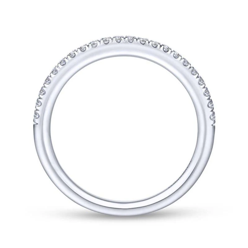 Gabriel & Co. 14k White Gold Contemporary Anniversary Wedding Band - Image 2