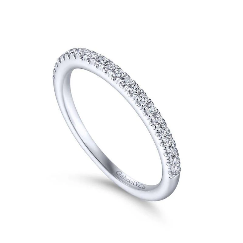 Gabriel & Co. 14k White Gold Contemporary Anniversary Wedding Band - Image 3