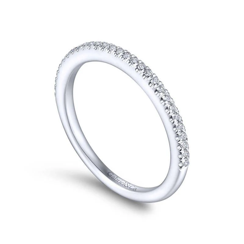 Gabriel & Co. 14k White Gold Contemporary Anniversary Wedding Band - Image 3