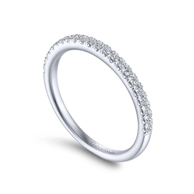 Gabriel & Co. 14k White Gold Contemporary Anniversary Wedding Band - Image 3