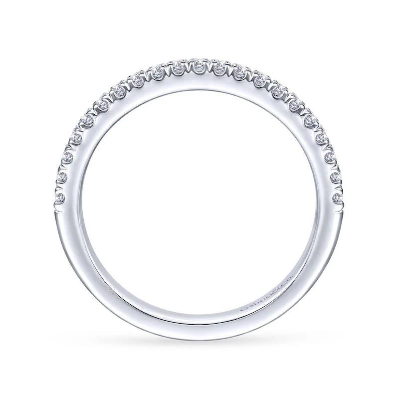 Gabriel & Co. 14k White Gold Contemporary Anniversary Wedding Band - Image 2