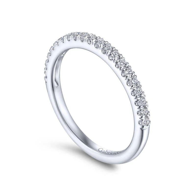 Gabriel & Co. 14k White Gold Contemporary Anniversary Wedding Band - Image 3