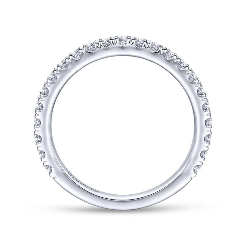 Gabriel & Co. 14k White Gold Contemporary Anniversary Wedding Band - Image 2