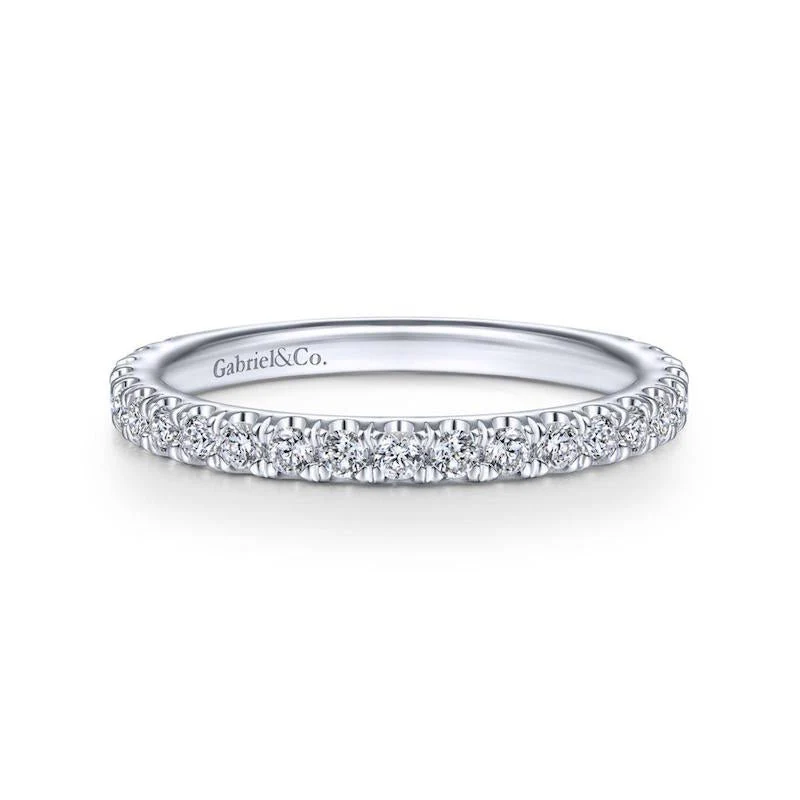 Gabriel & Co. 14k White Gold Contemporary Anniversary Wedding Band
