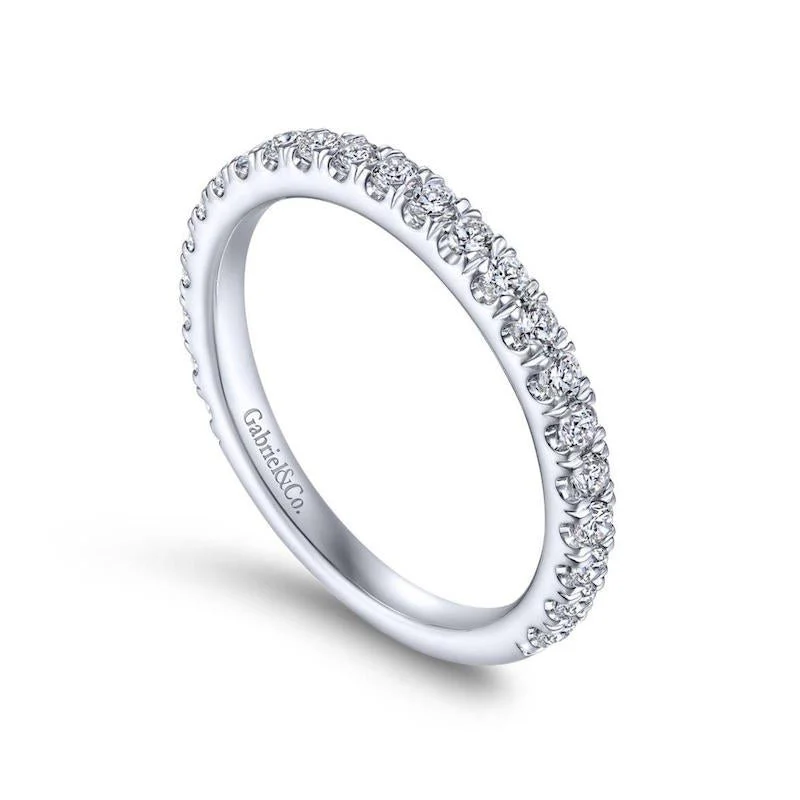 Gabriel & Co. 14k White Gold Contemporary Anniversary Wedding Band - Image 3