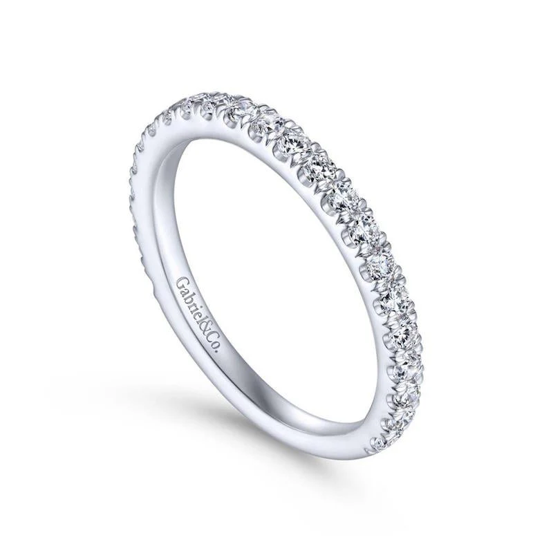 Gabriel & Co. 14k White Gold Contemporary Anniversary Wedding Band - Image 3