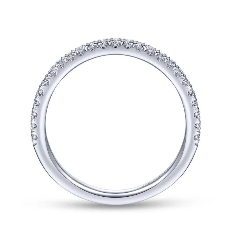 Gabriel & Co. 14k White Gold Contemporary Anniversary Wedding Band - Image 2