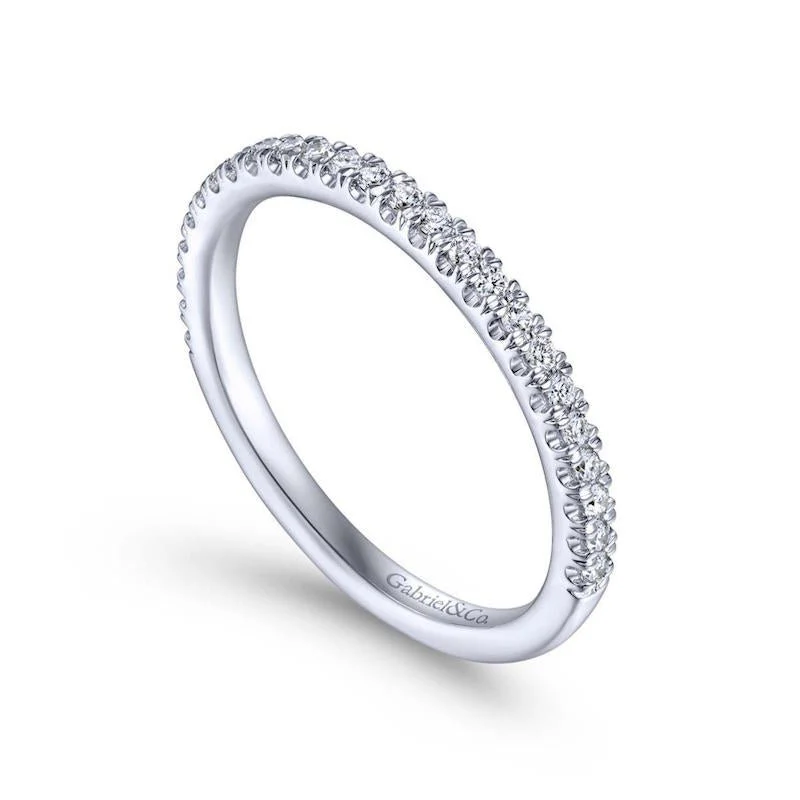 Gabriel & Co. 14k White Gold Contemporary Anniversary Wedding Band - Image 3