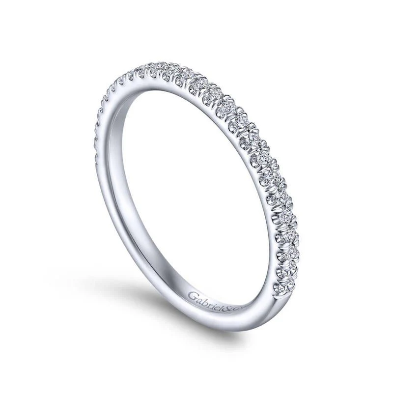 Gabriel & Co. 14k White Gold Contemporary Anniversary Wedding Band - Image 3
