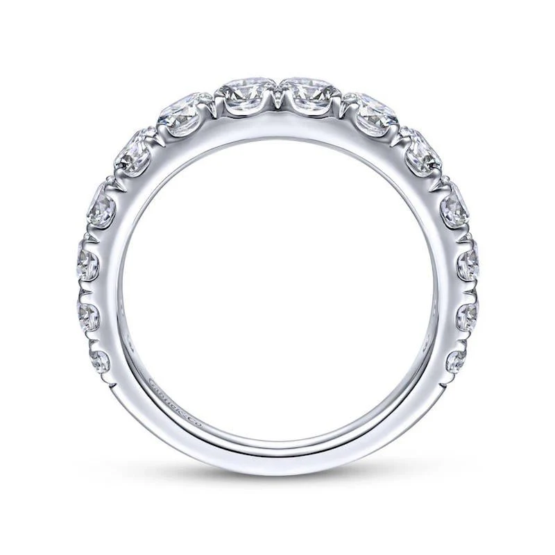 Gabriel & Co. 14k White Gold Contemporary Anniversary Wedding Band - Image 2