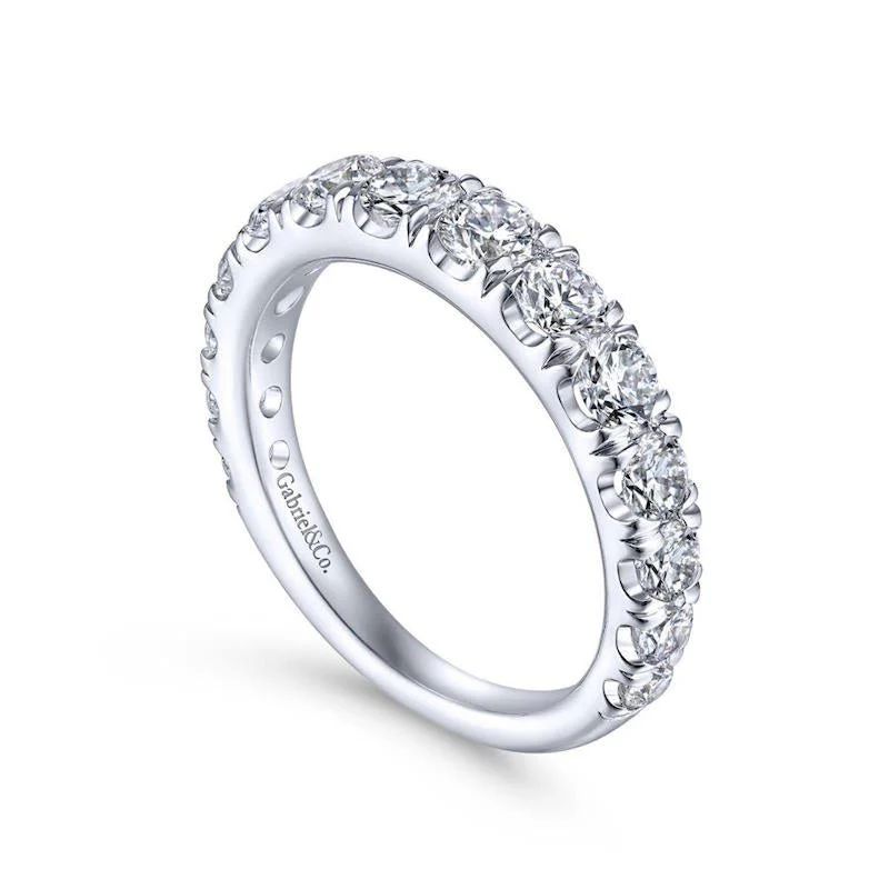Gabriel & Co. 14k White Gold Contemporary Anniversary Wedding Band - Image 3