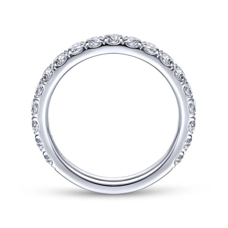 Gabriel & Co. 14k White Gold Contemporary Anniversary Wedding Band - Image 2