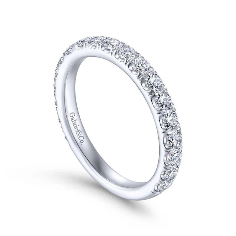 Gabriel & Co. 14k White Gold Contemporary Anniversary Wedding Band - Image 3