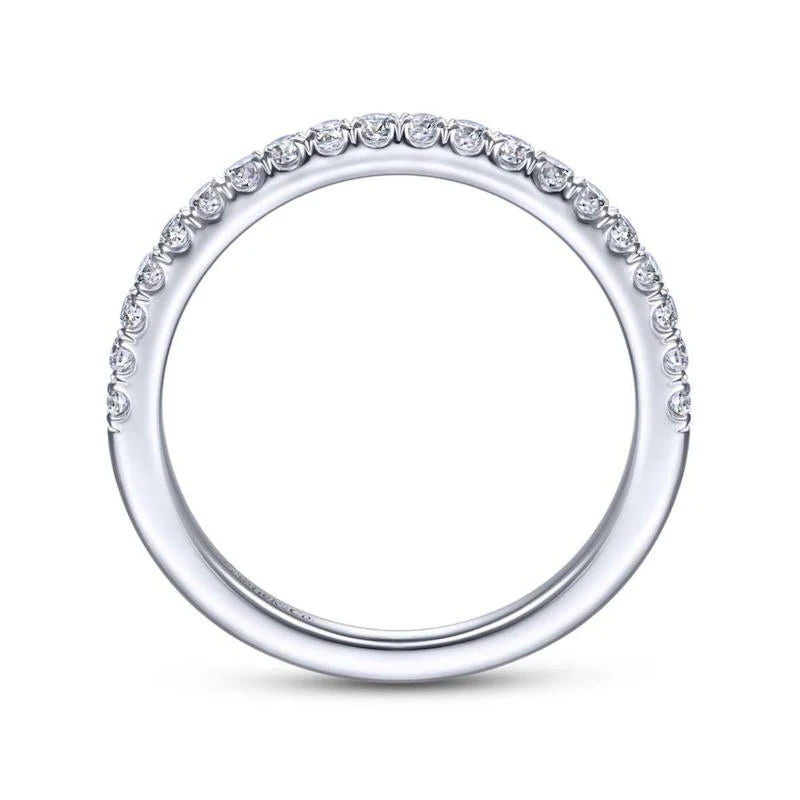 Gabriel & Co. 14k White Gold Contemporary Anniversary Wedding Band - Image 2