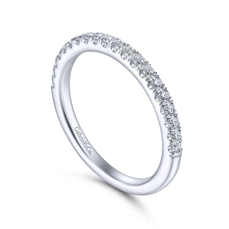 Gabriel & Co. 14k White Gold Contemporary Anniversary Wedding Band - Image 3