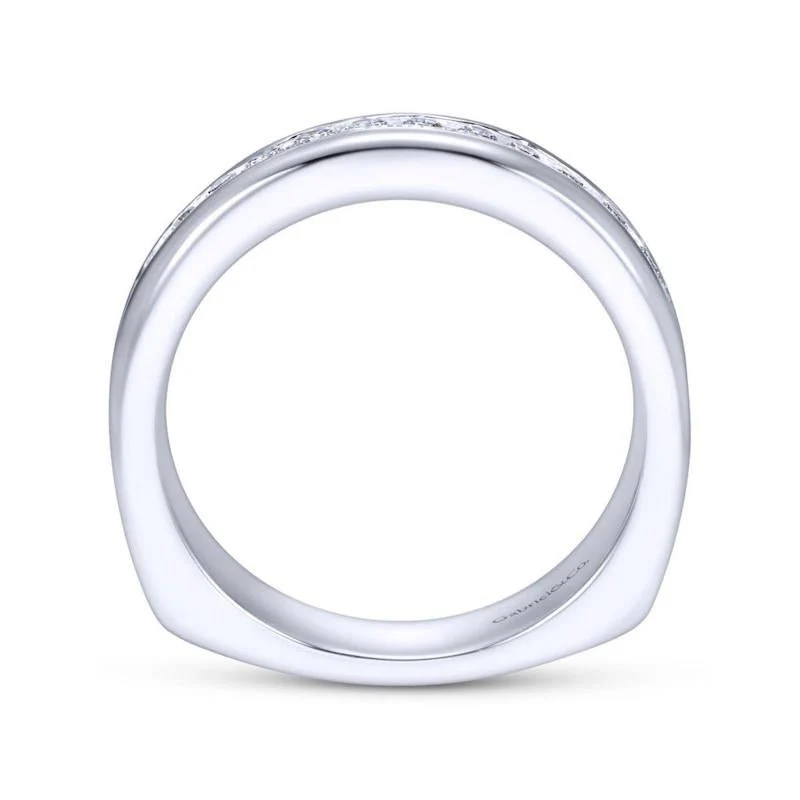 Gabriel & Co. 14k White Gold Contemporary Anniversary Wedding Band - Image 2