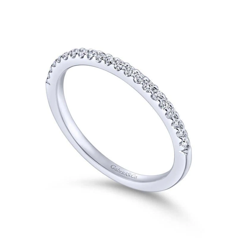 Gabriel & Co. 14k White Gold Contemporary Anniversary Wedding Band - Image 3