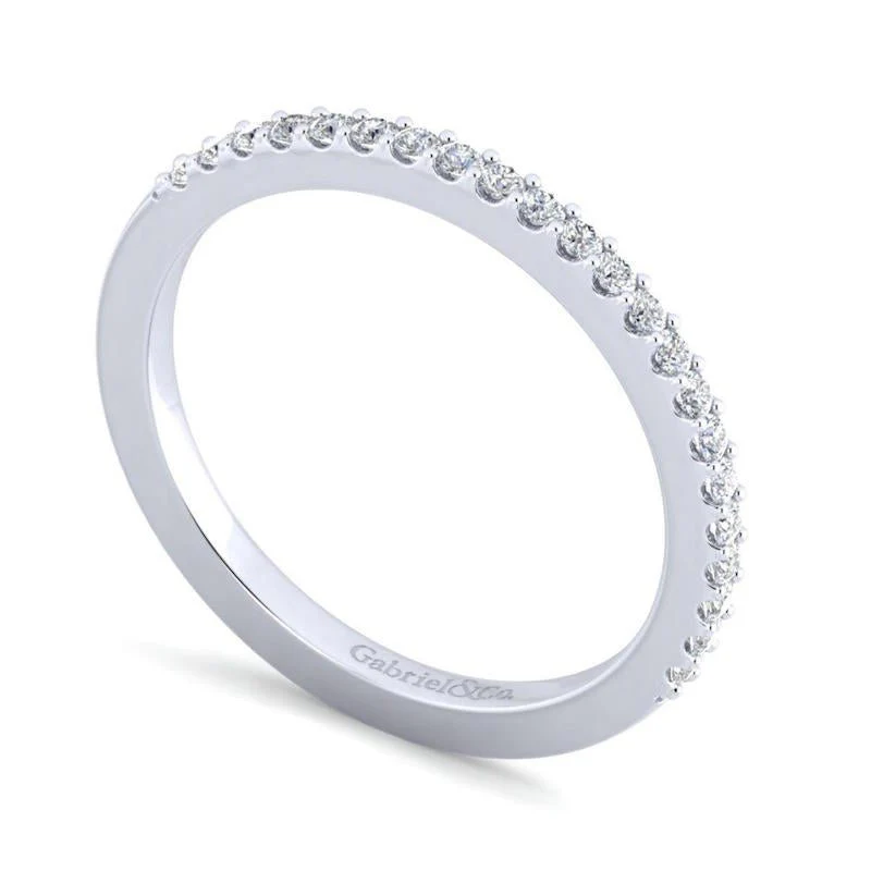Gabriel & Co. 14k White Gold Contemporary Anniversary Wedding Band - Image 3