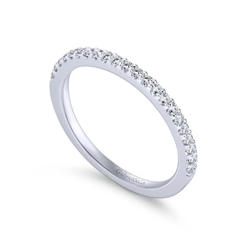 Gabriel & Co. 14k White Gold Contemporary Anniversary Wedding Band - Image 3