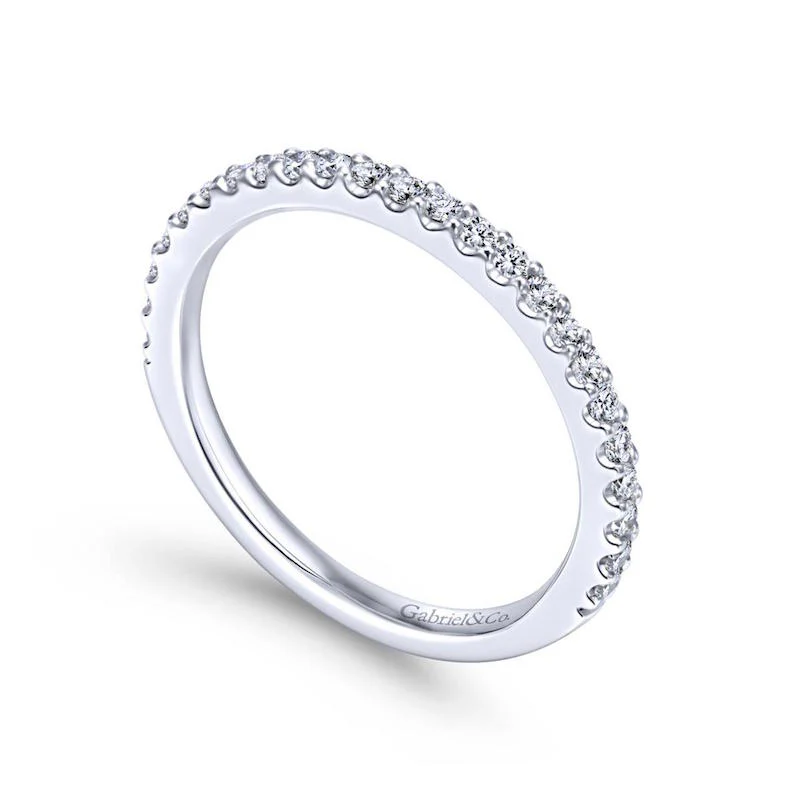 Gabriel & Co. 14k White Gold Contemporary Anniversary Wedding Band - Image 3