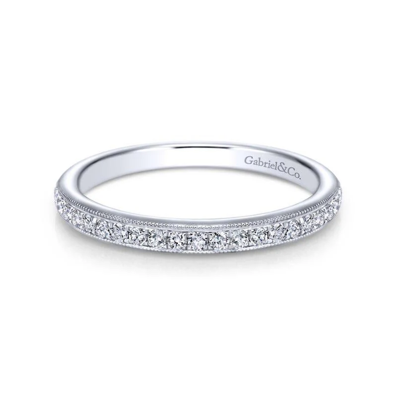 Gabriel & Co. 14k White Gold Contemporary Anniversary Wedding Band