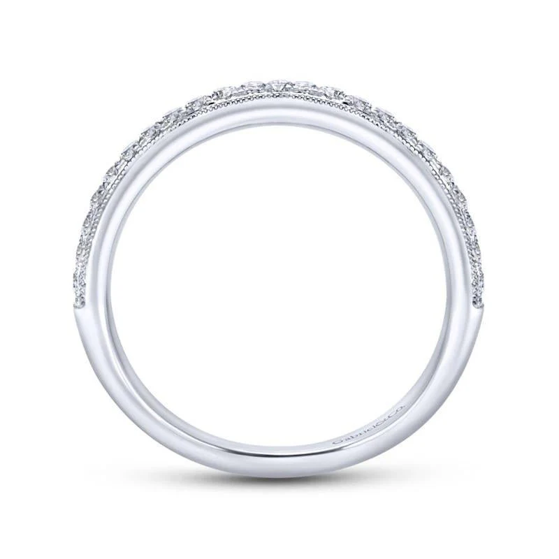 Gabriel & Co. 14k White Gold Contemporary Anniversary Wedding Band - Image 2