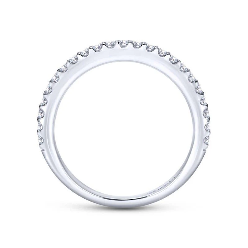 Gabriel & Co. 14k White Gold Contemporary Anniversary Wedding Band - Image 2