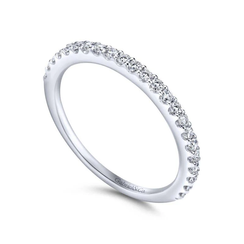 Gabriel & Co. 14k White Gold Contemporary Anniversary Wedding Band - Image 3