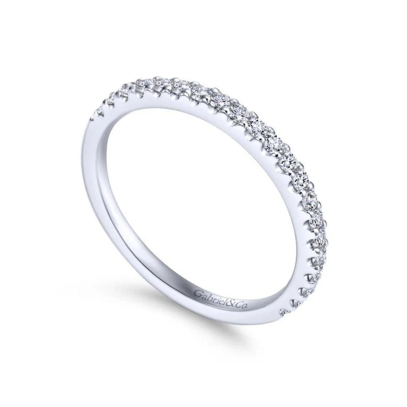 Gabriel & Co. 14k White Gold Contemporary Anniversary Wedding Band - Image 3