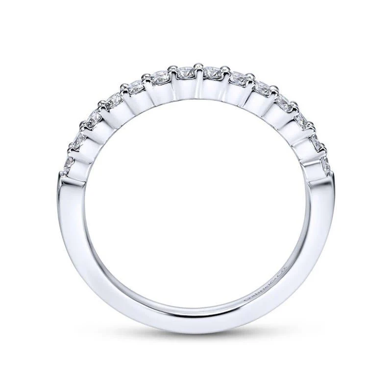 Gabriel & Co. 14k White Gold Contemporary Anniversary Wedding Band - Image 2