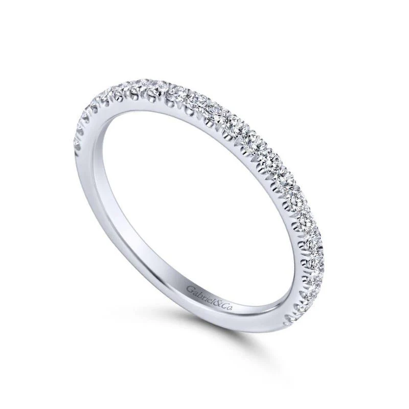 Gabriel & Co. 14k White Gold Contemporary Anniversary Wedding Band - Image 3