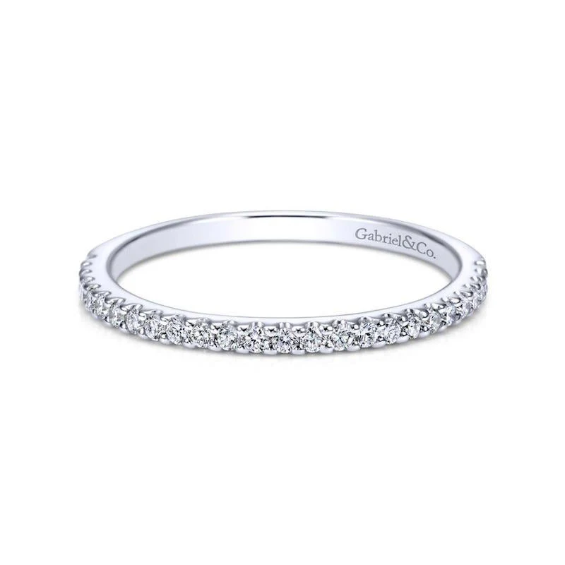 Gabriel & Co. 14k White Gold Contemporary Anniversary Wedding Band