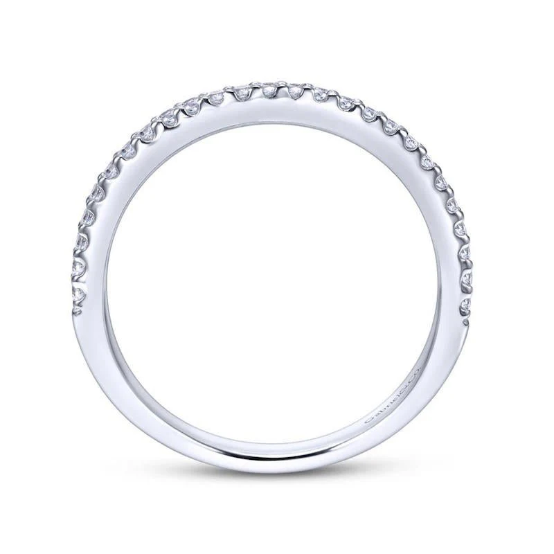 Gabriel & Co. 14k White Gold Contemporary Anniversary Wedding Band - Image 2