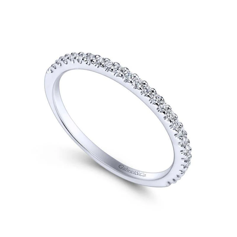 Gabriel & Co. 14k White Gold Contemporary Anniversary Wedding Band - Image 3