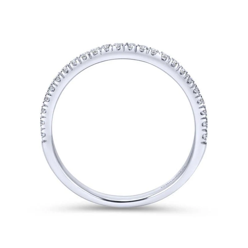 Gabriel & Co. 14k White Gold Contemporary Anniversary Wedding Band - Image 2