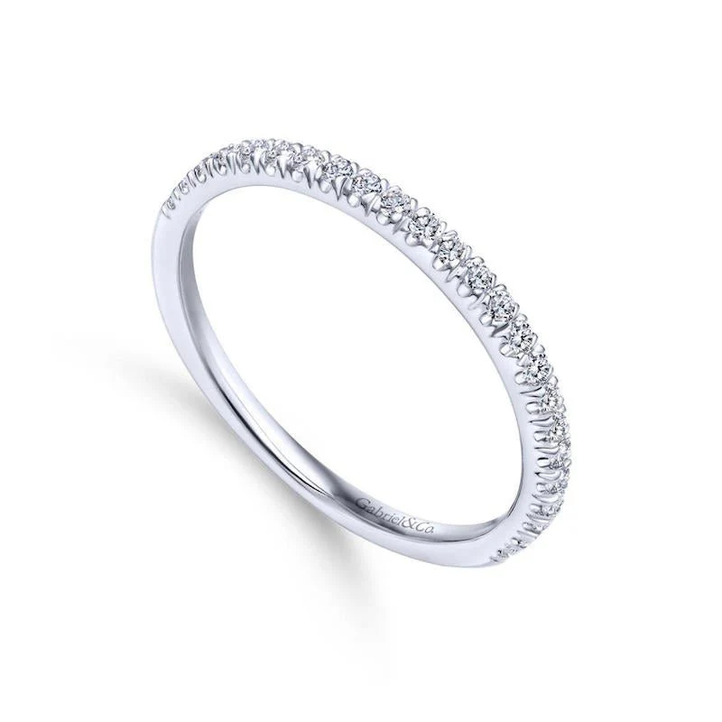 Gabriel & Co. 14k White Gold Contemporary Anniversary Wedding Band - Image 3