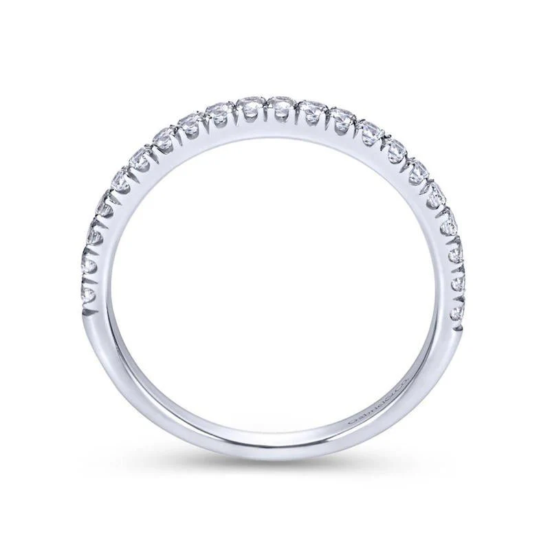 Gabriel & Co. 14k White Gold Contemporary Anniversary Wedding Band - Image 2