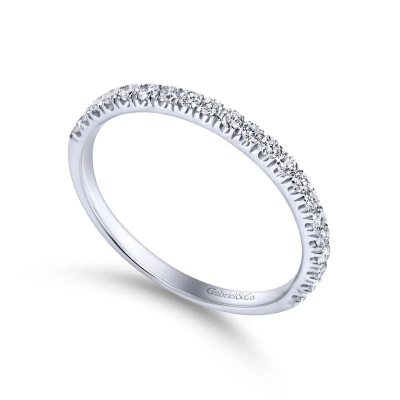 Gabriel & Co. 14k White Gold Contemporary Anniversary Wedding Band - Image 3